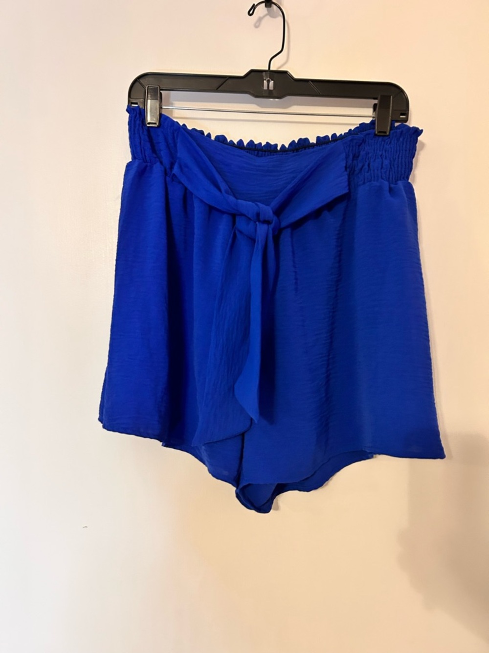 High Waist Tie-Front Women's Shorts in Royal Blue